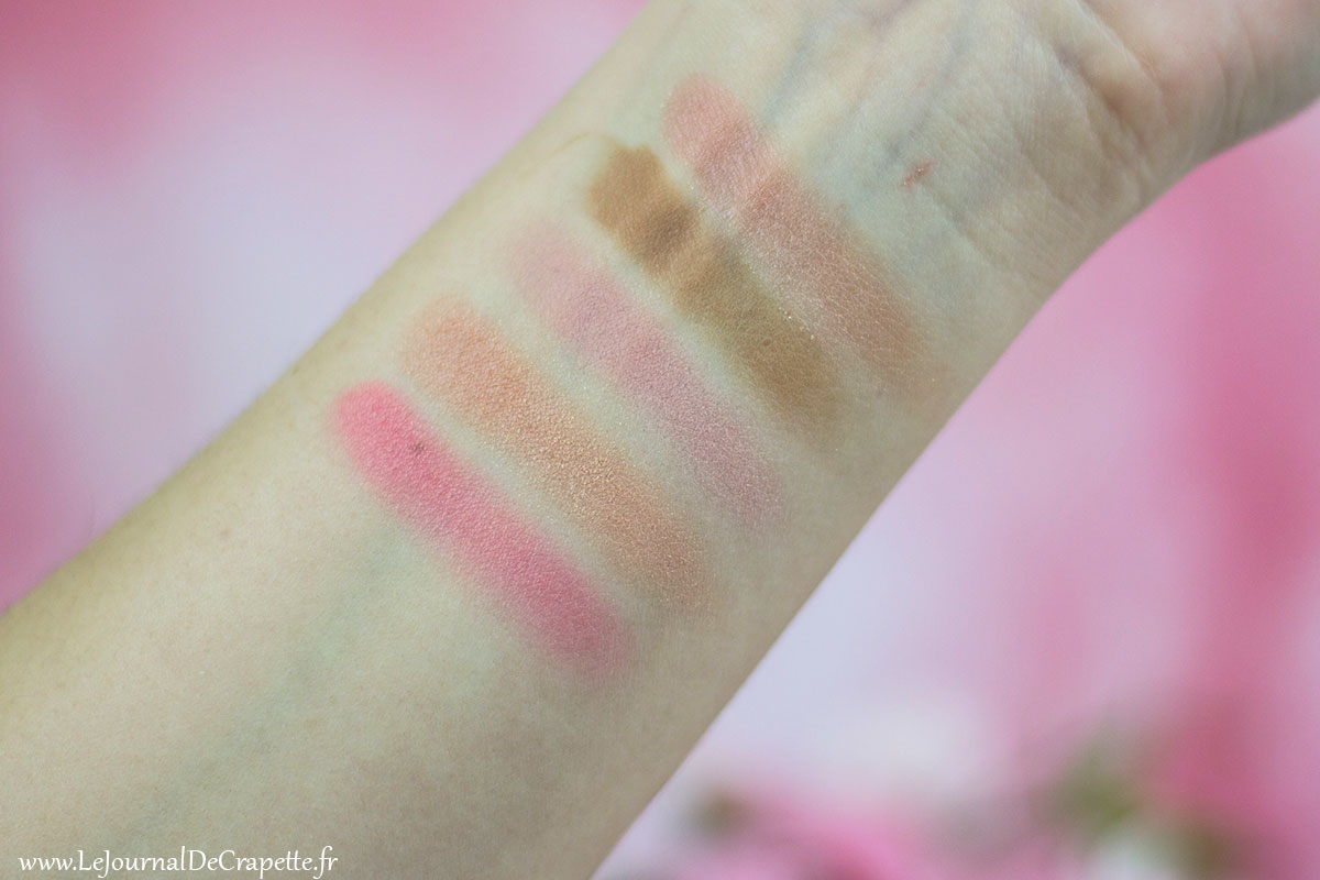 swatchs de la blush bar de Benefit