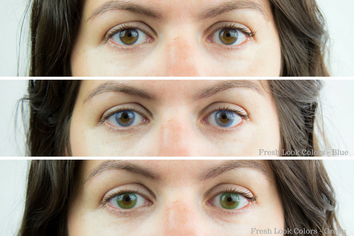 lentilles de couleur Freshlook colors avant aprés