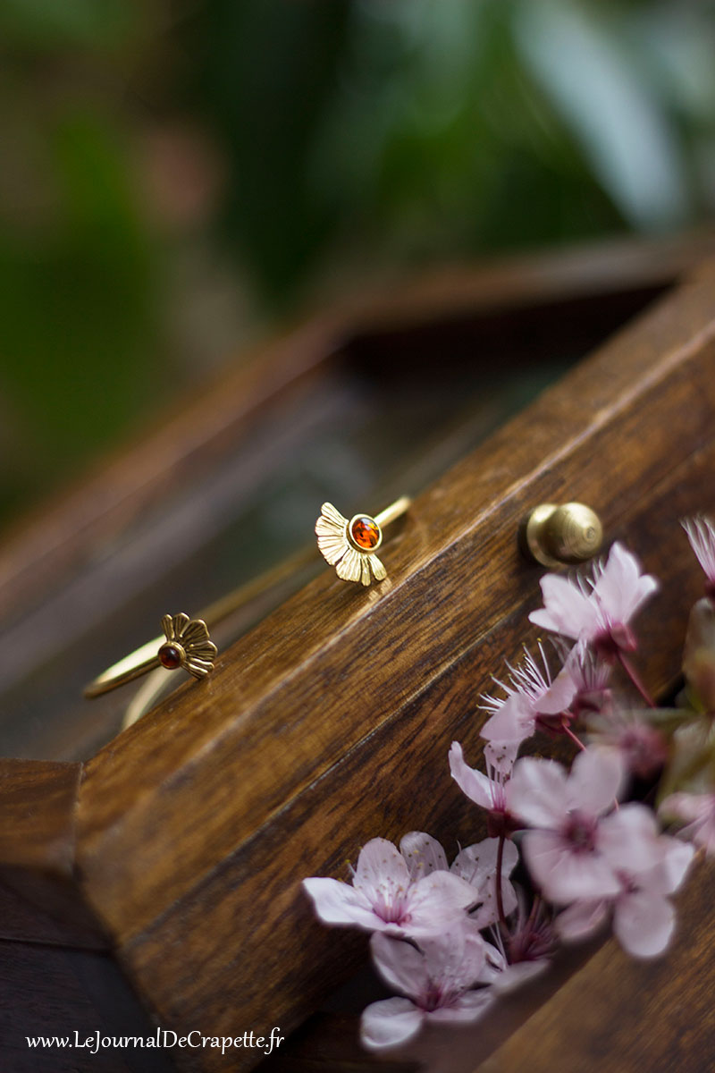 bracelet jonc Gingko ambre Nature et Découvertes